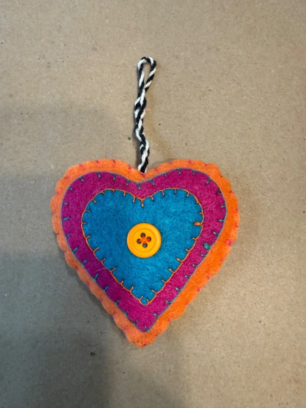 Felt hearts (set of 4) 3.5 x 3 inches assorted colors